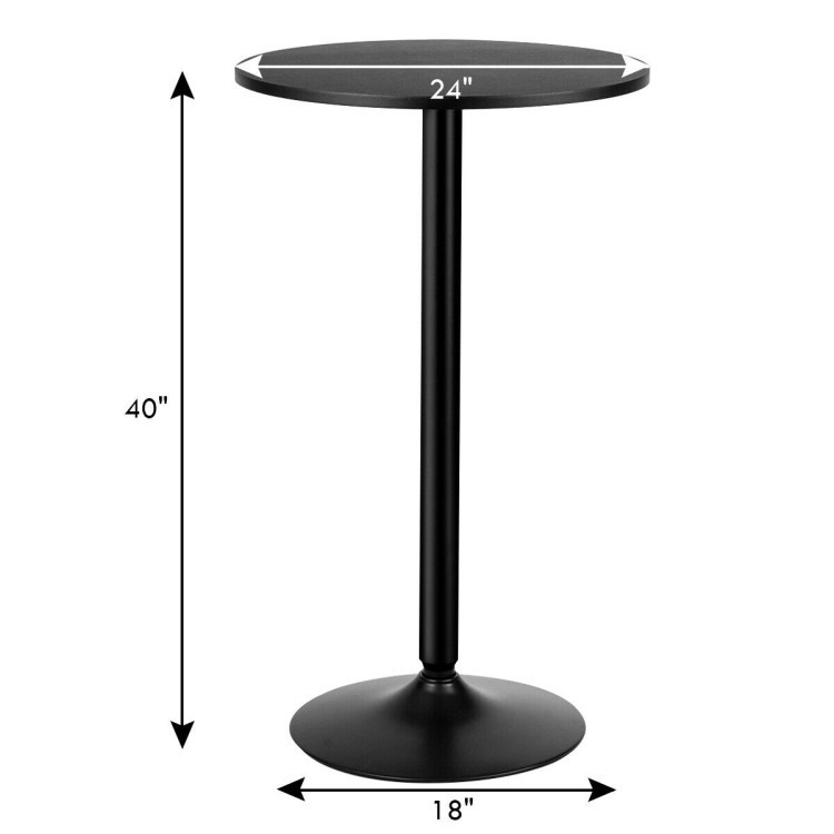 24 Inch Modern Style Round Cocktail Table with Metal Base and MDF TopCostway Gallery View 4 of 10